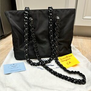 Authentic Prada Tessuto Nylon Shoulder Bag Black